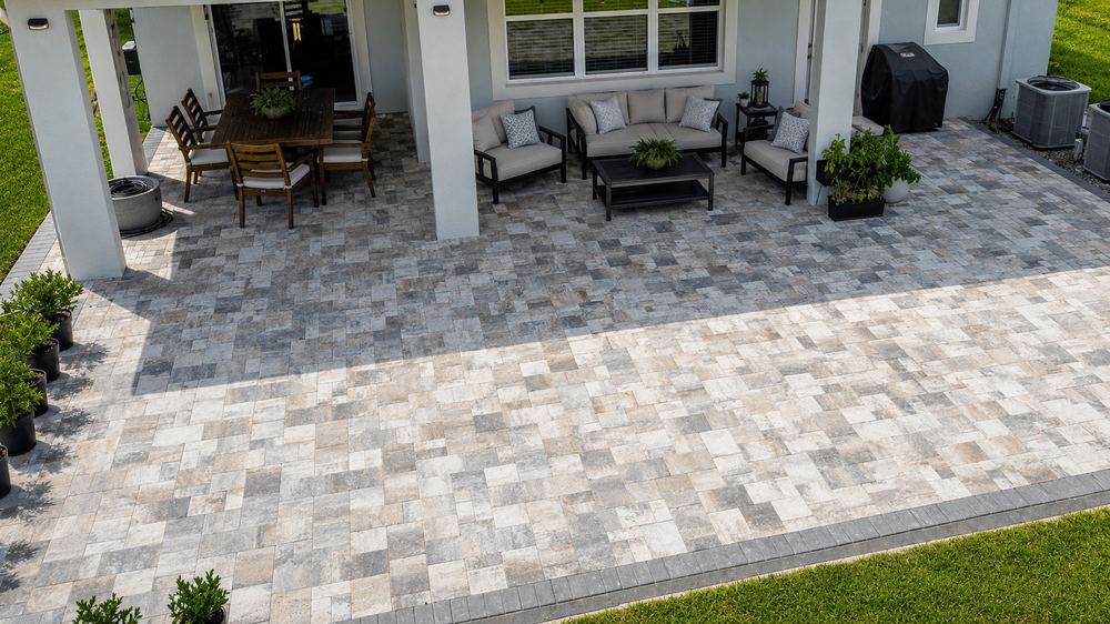 Modern Gray Patio With Lounge Area